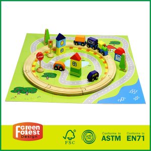 Engros bøgetræ billigt togbanelegetøj 25 pcs wooden railway toys for children Wooden Train Track Set