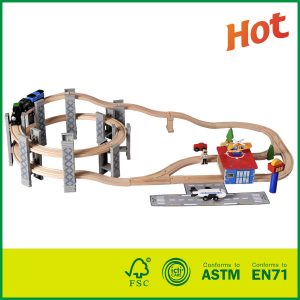 Deluxe Spiral Railway Set Compatible with All Major Brands Wooden Train Set Toy Wooden track toys