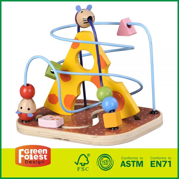 12MAZ11 wooden bead maze roller coaster, wooden bead maze game, wooden bead mazes for toddlers,