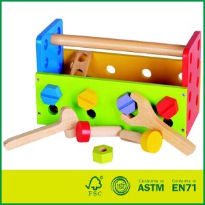  Hot Sell MDF Birch Wood Cheap Child Play Wood Toy Hands-on Capacity Boîte à outils en bois
