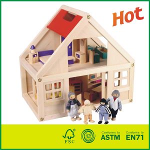2-Piętrowy tradycyjny drewniany domek dla lalek dla dzieci. Miniatury domków dla lalek. Miniatury domków dla lalek, katalog miniatur domków dla lalek, Sprzedam miniaturowe domki dla lalek