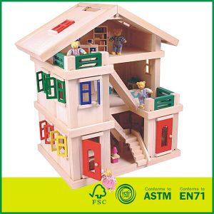 Best Gifts For Children Deluxe Wood Standing House Toys Kit With Kids Doll House Wooden Doll House wooden doll house toys, लकड़ी के गुड़िया घर, लकड़ी के गुड़ियाघर किट