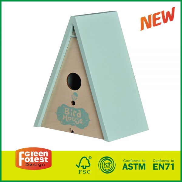 20DIS12B Hot Selling Wooden Outdoor Kids Toy Children’s Triangle Bird House