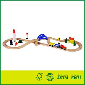 35 pc Tracks & Accessories Magnetic Train Cars for Kids Classic Wooden Toy Train Set