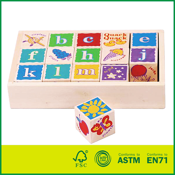 12BLK13 Dřevěný blok abecedy ABC