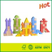 Deluxe Hand-Crafted Kids Building Toy Wooden Colorful Stacking Blocks Set