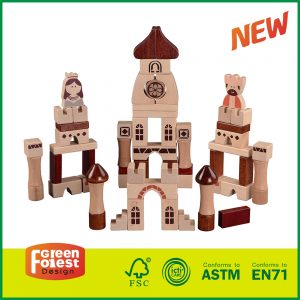 62PCS "Medieval Castle" Kids Educational Wood Block Toy Set