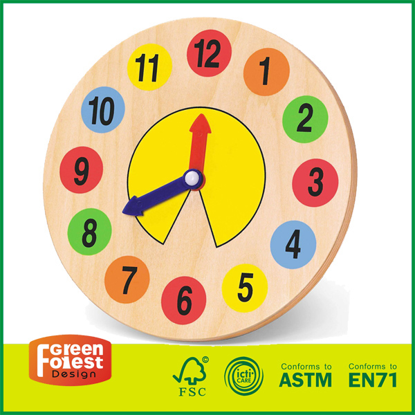 12CLK03B Wooden Clock – Навучальная цацка
