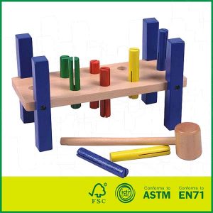 Hot Selling Wooden Hammer Strength Pounding Bench for Kids Hammer Toy