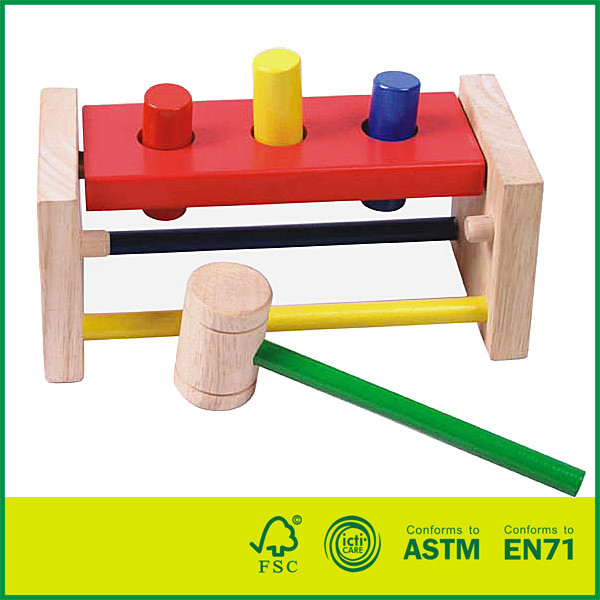 12HAM03 Wood Birch Wood Детски играчки за предучилищна възраст Нетоксична дървена играчка чук