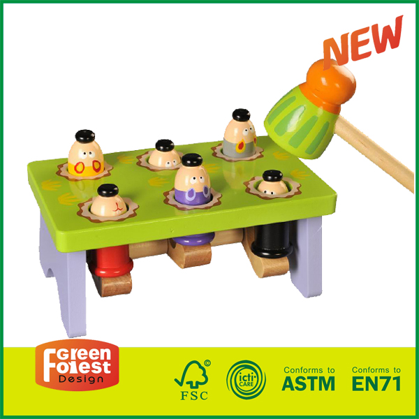 12HAM06 Child’s Classic Wooden Pounding Bench Toy for Toddlers, جنيه & اضغط مع مطرقة الخشب & أوتاد ملونة | التنموي & لعبة حسية للاولاد & فتيات