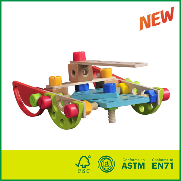 12NUT01 01 多功能木制螺母和螺栓组合玩具建筑套装