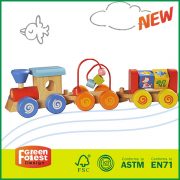 Hot Selling Wooden Stacking Block Train with Bead Maze for Kids Toy Import