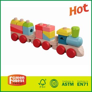 Kindergarten Wooden Toy Stacking Train Educational Wooden Toy Train
