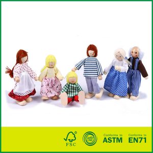 Happy Doll Family for Kids Fun Role Playing Wooden Dolls