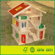 Handmade Luxury Town home Gift Set With Wooden 3 Floor Dolls House