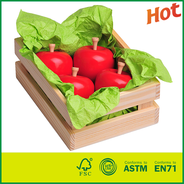 15CRA01A (4)High quality Newzealand pine wood kids role play wooden toys Mini wooden fruit crates