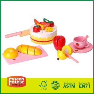 Birthday GiftsCake Toy for Kids Wooden Play Food Cutting Toy