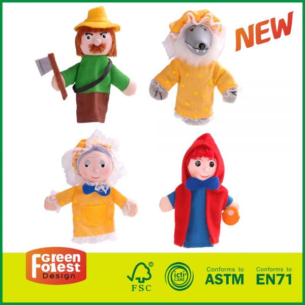 16FIS07 New Design Kids 4PCS Finger Puppets Set for Wooden Story Toys