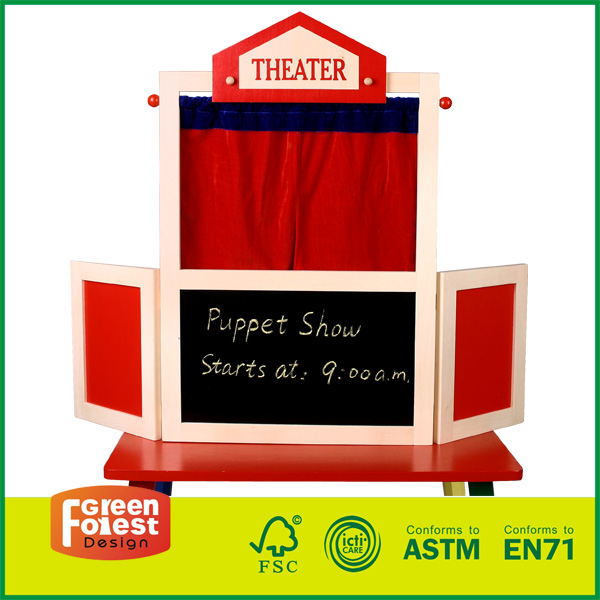 16THE02-1 لعبة Woode Puppet Theatre الكبيرة للأطفال