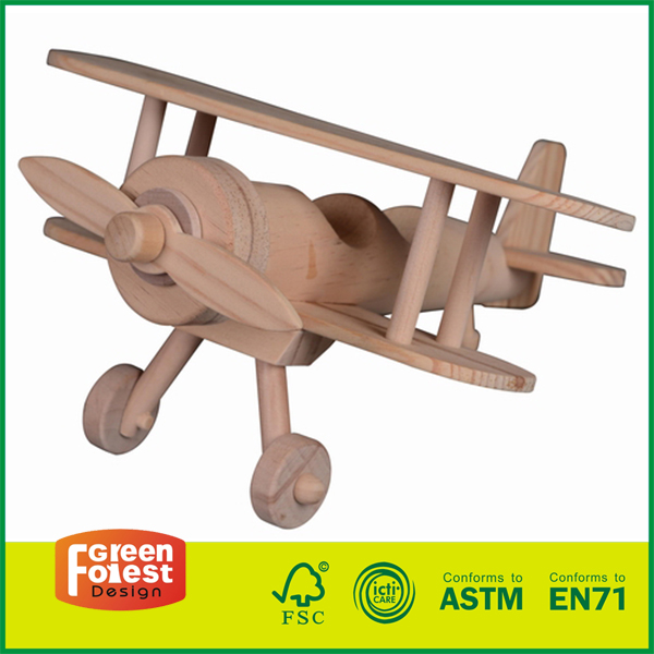 18DIY08 Natural Wood Model Airplane Craft Toys for Wooden Diy Kits