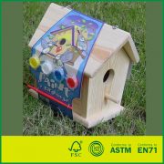 20BID01A Build And Paint Intelligent Outdoor Toys Pine Wood DIY Children Play Wooden Bird Houses