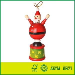 Birch Wood Push Up Toys For Kids Wooden Christmas Toys EN-71 Certified Wooden Snowman Kit