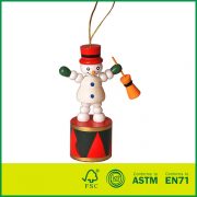 Wholesale Kids Play Christmas Wooden Toys For Chlidren Non-toxic Painted Wooden Snowman Toy
